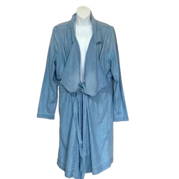 INC International Concepts Women's Blue Draped Chambray Jacket Large - Picture 5 of 16